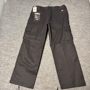 Dickies WP592BK Cargo Pants Mens 38x30 Black Relaxed Straight Workwear NWT